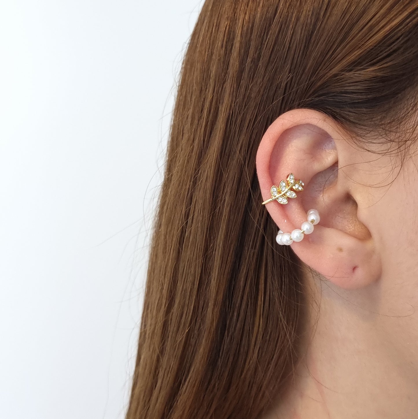 Earcuff hojas de laurel x 2