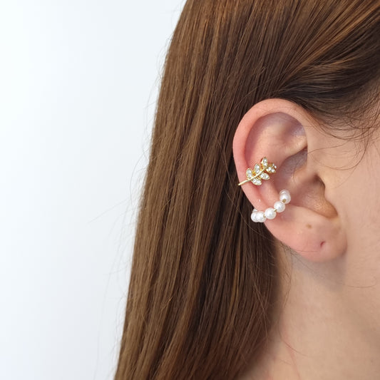 Earcuff hojas de laurel x 2