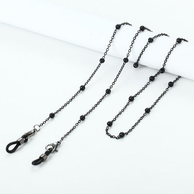 Cadena para gafas perlas negras #11